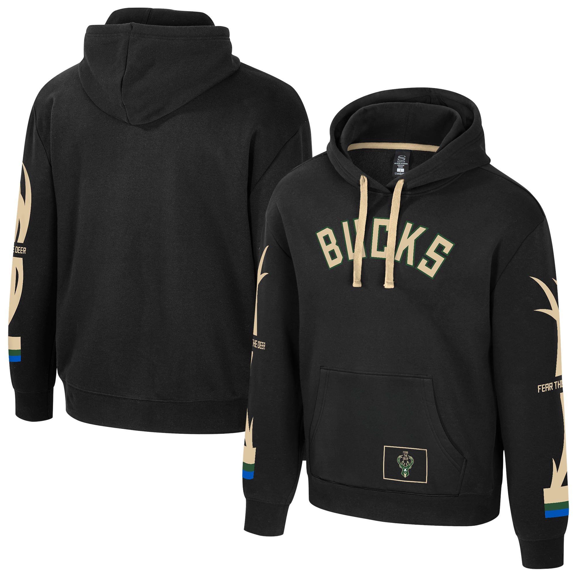 Unisex Stadium Essentials Black Milwaukee Bucks City Star Hoodie