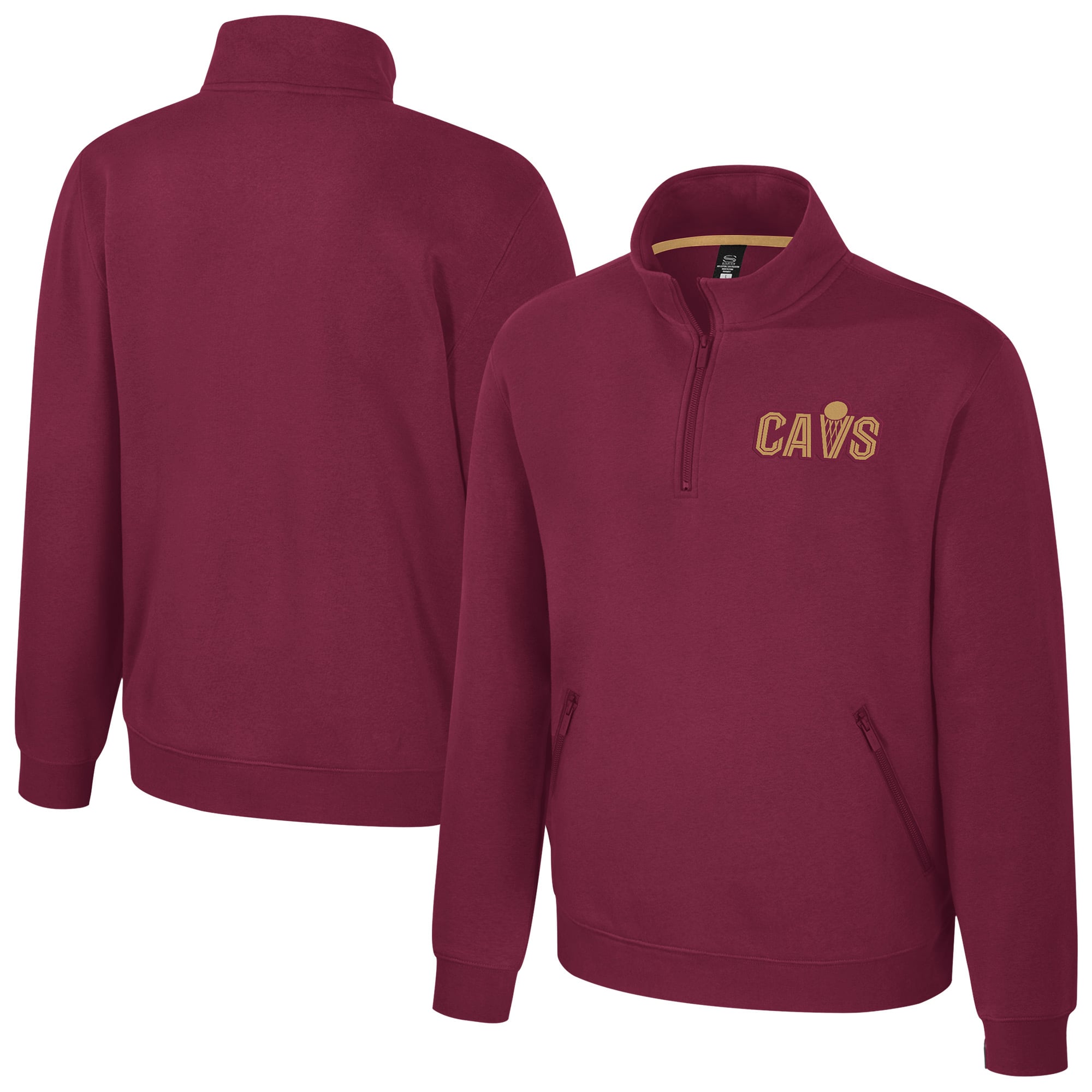 Unisex Stadium Essentials Wine Cleveland Cavaliers  Varsity Trainer Quarter-Zip Pullover