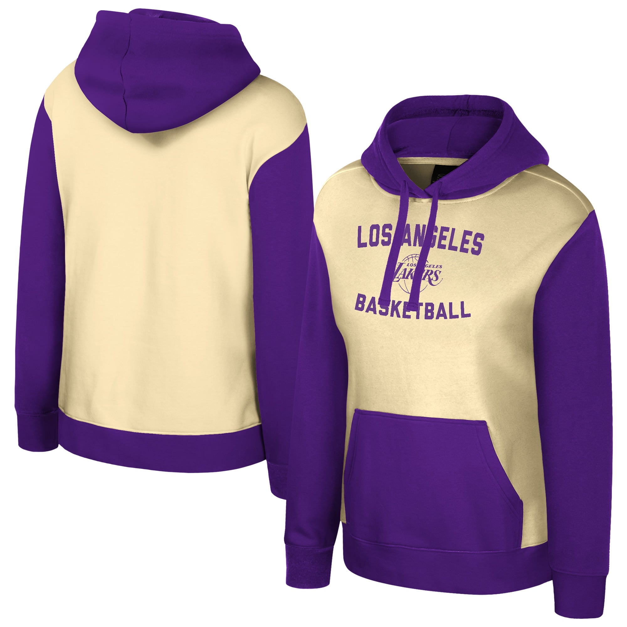 Women's Stadium Essentials Cream Los Angeles Lakers Rafters Road Trip Hoodie