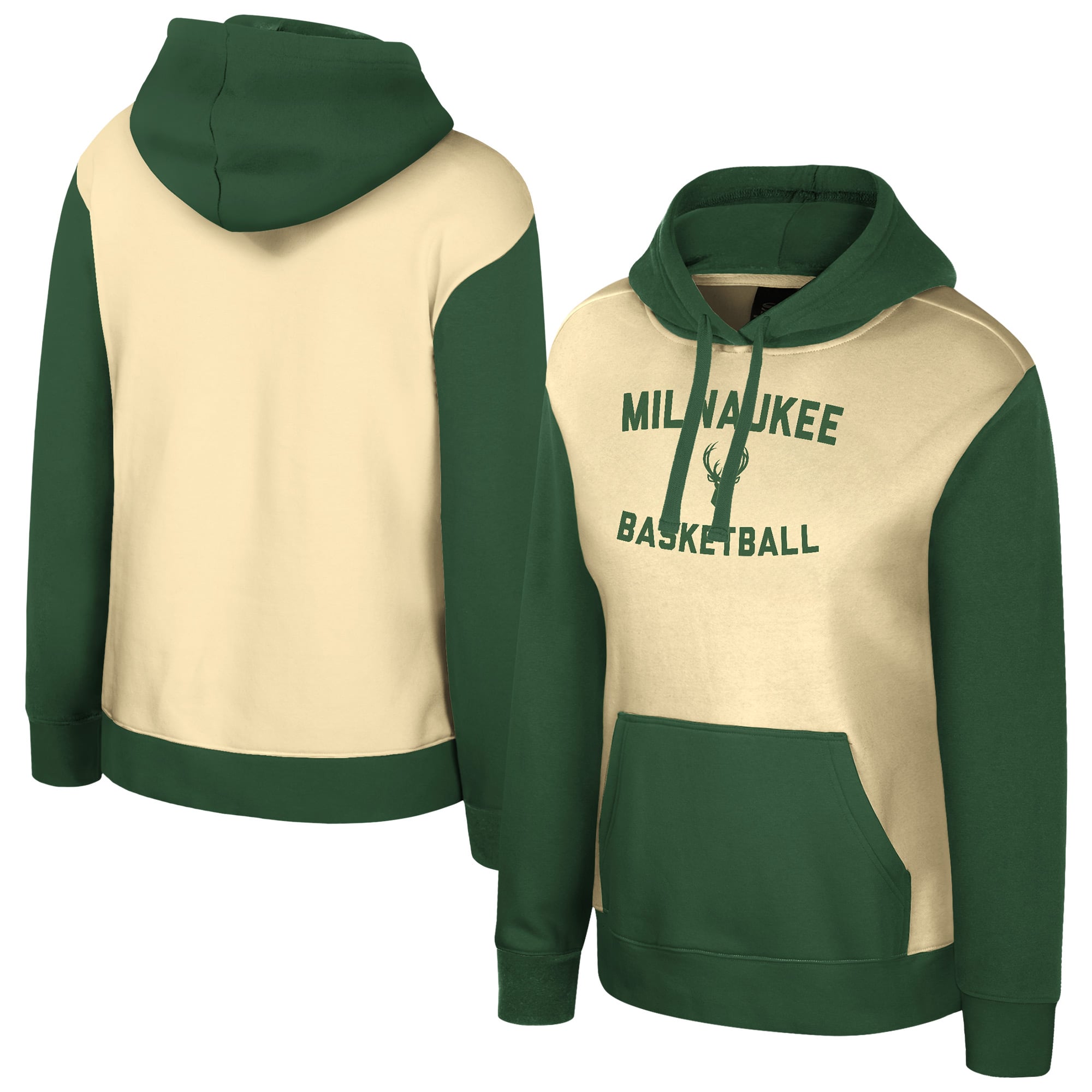 Women's Stadium Essentials Cream Milwaukee Bucks Rafters Road Trip Hoodie