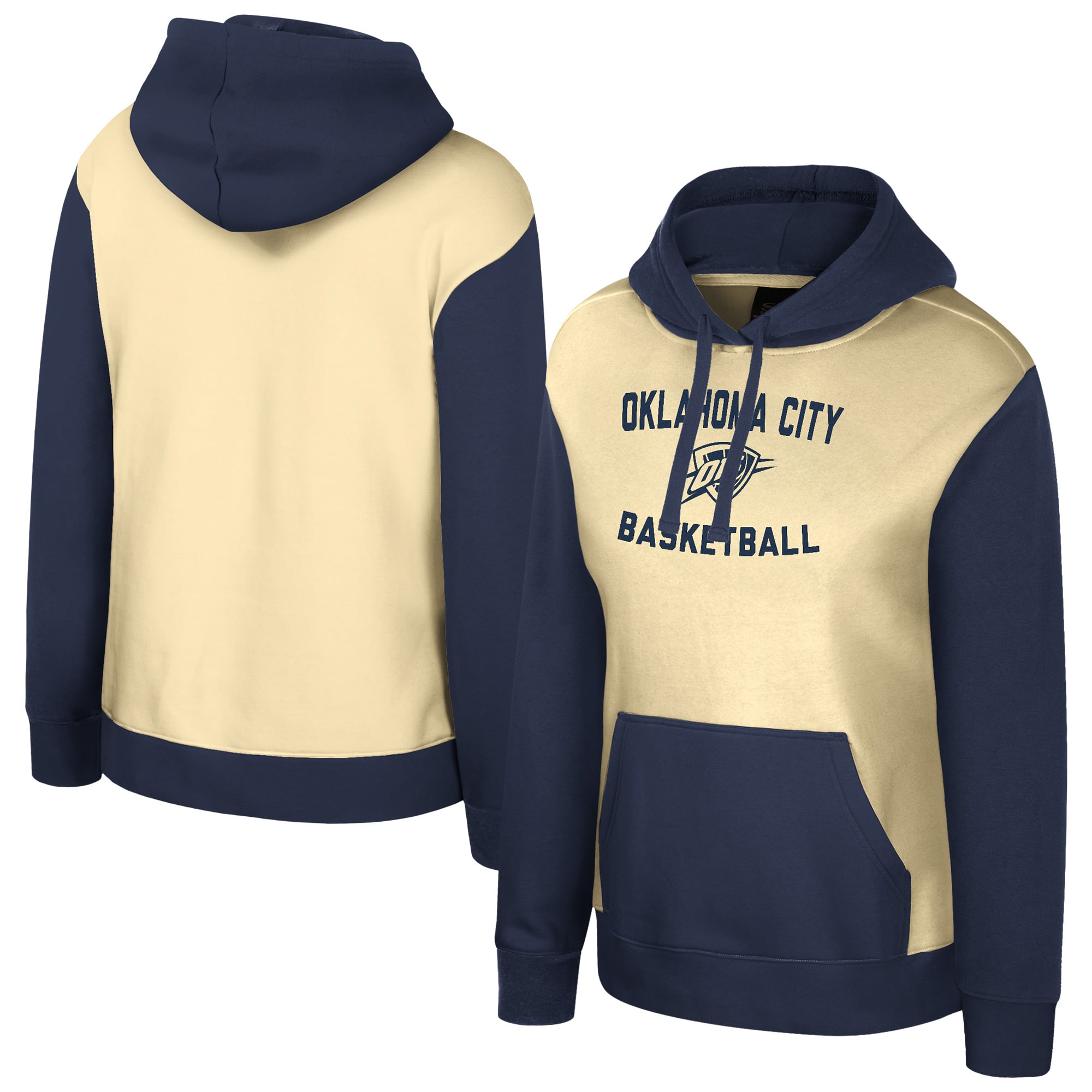Women's Stadium Essentials Cream Oklahoma City Thunder Rafters Road Trip Hoodie