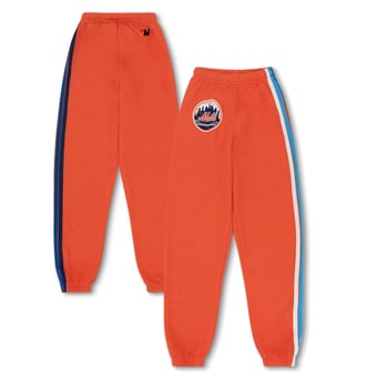 Unisex Aviator Nation x MLB  Orange New York Mets Five-Stripe Tri-Blend Sweatpants
