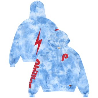 Unisex Aviator Nation x MLB  Light Blue Philadelphia Phillies Tie-Dye Tri-Blend Pullover Hoodie