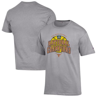 Men's Champion  Gray Texas Longhorns 2025 NCAA Softball Women's College World Series Champions Jersey T-Shirt