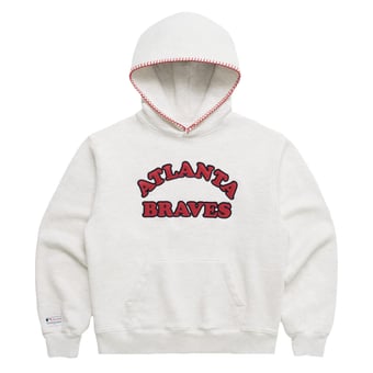 Unisex Madhappy x MLB Heather Gray Atlanta Braves Heavyweight Fleece Pullover Hoodie