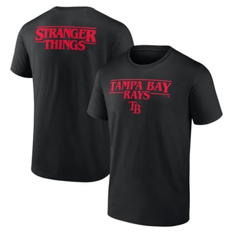 Men's Black Tampa Bay Rays Stranger Things Logo Lockup T-Shirt