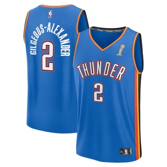 Youth Fanatics Shai Gilgeous-Alexander Blue Oklahoma City Thunder 2025 NBA Finals Champions Fast Break Replica Player Jersey - Icon Edition