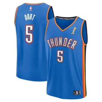 Youth Fanatics Luguentz Dort Blue Oklahoma City Thunder 2025 NBA Finals Champions Fast Break Replica Player Jersey - Icon Edition