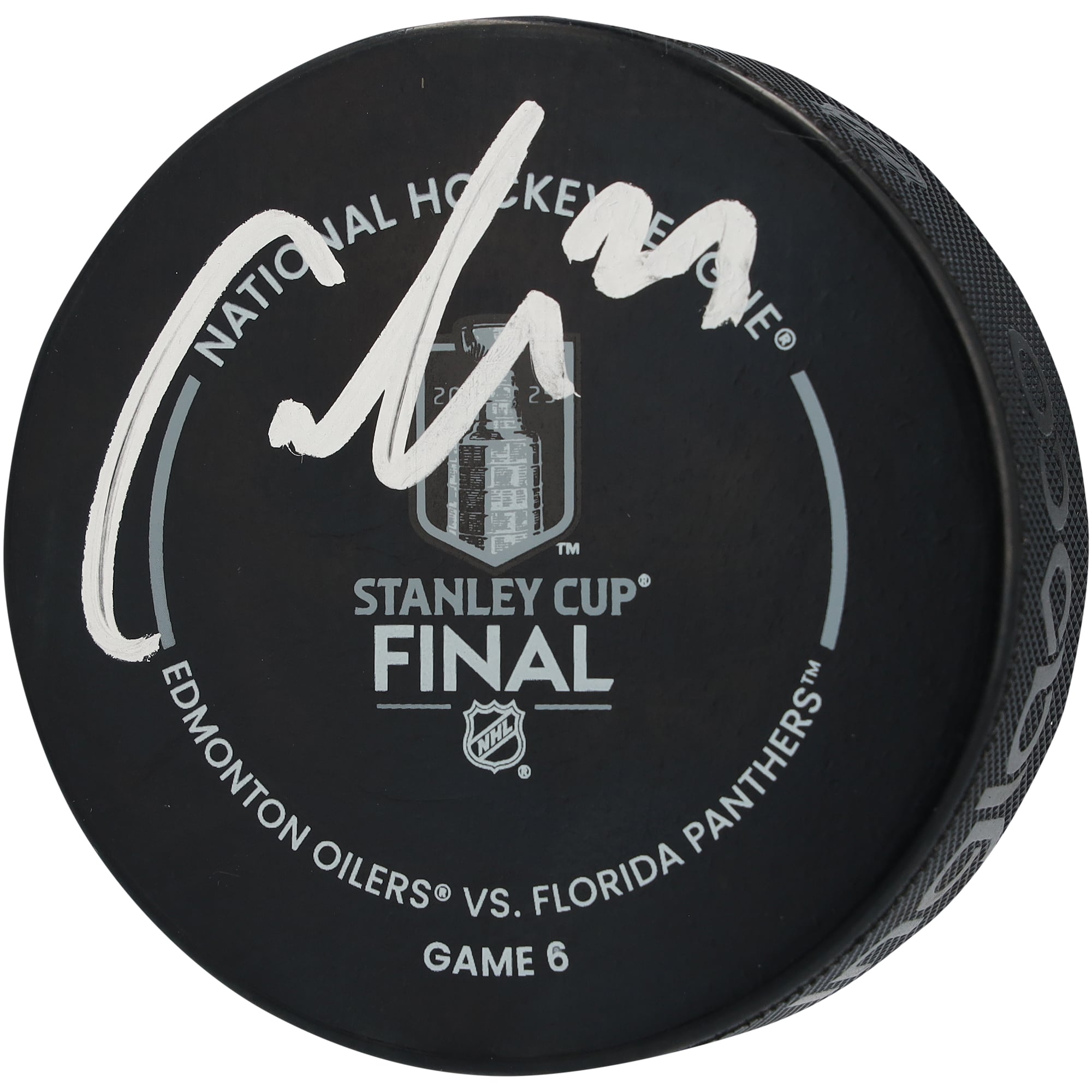 Carter Verhaeghe Florida Panthers Autographed 2025 Stanley Cup Champions Official Game Puck