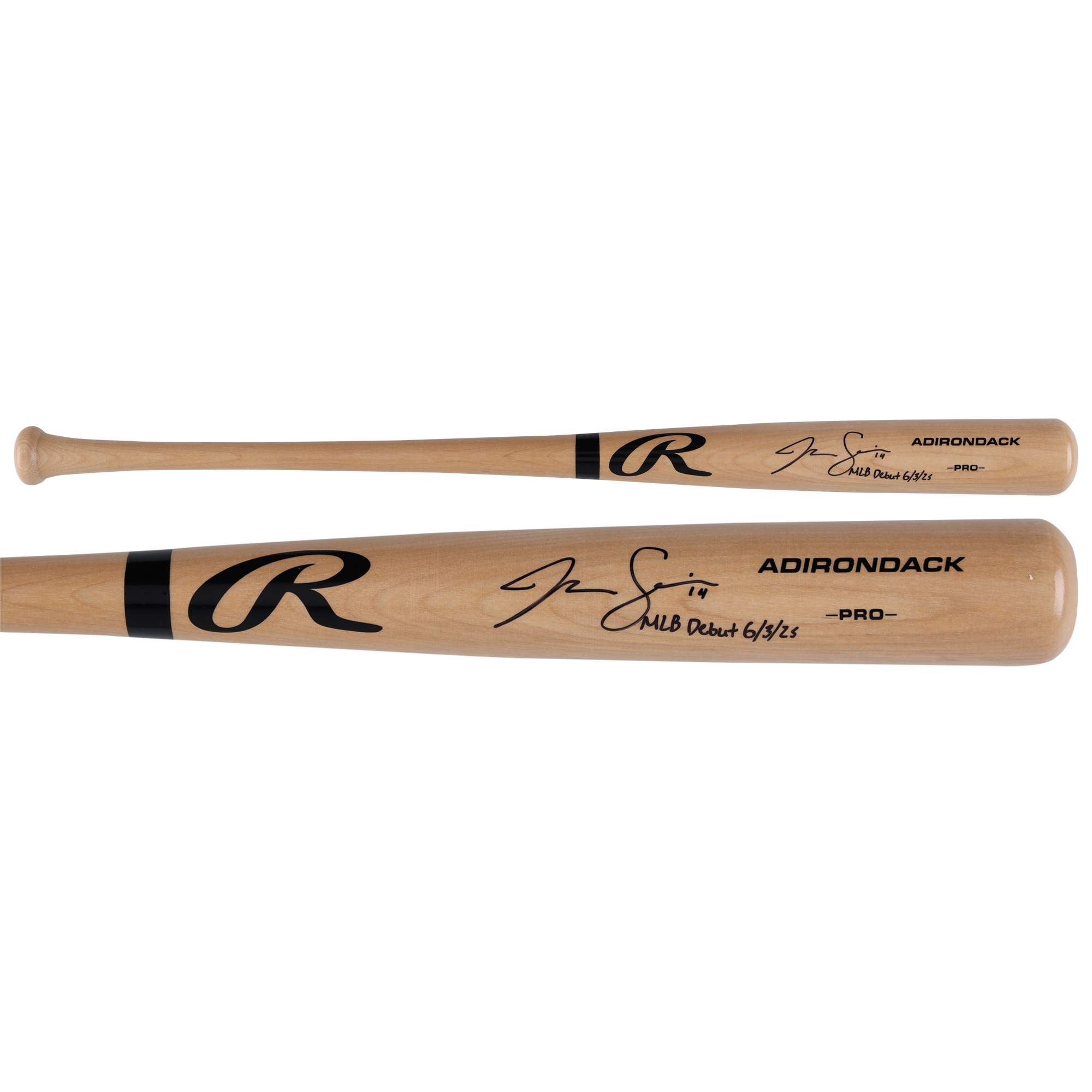 Jac Caglianone Kansas City Royals Autographed Blonde Rawlings Pro Bat with "MLB Debut 6/3/25" Inscription