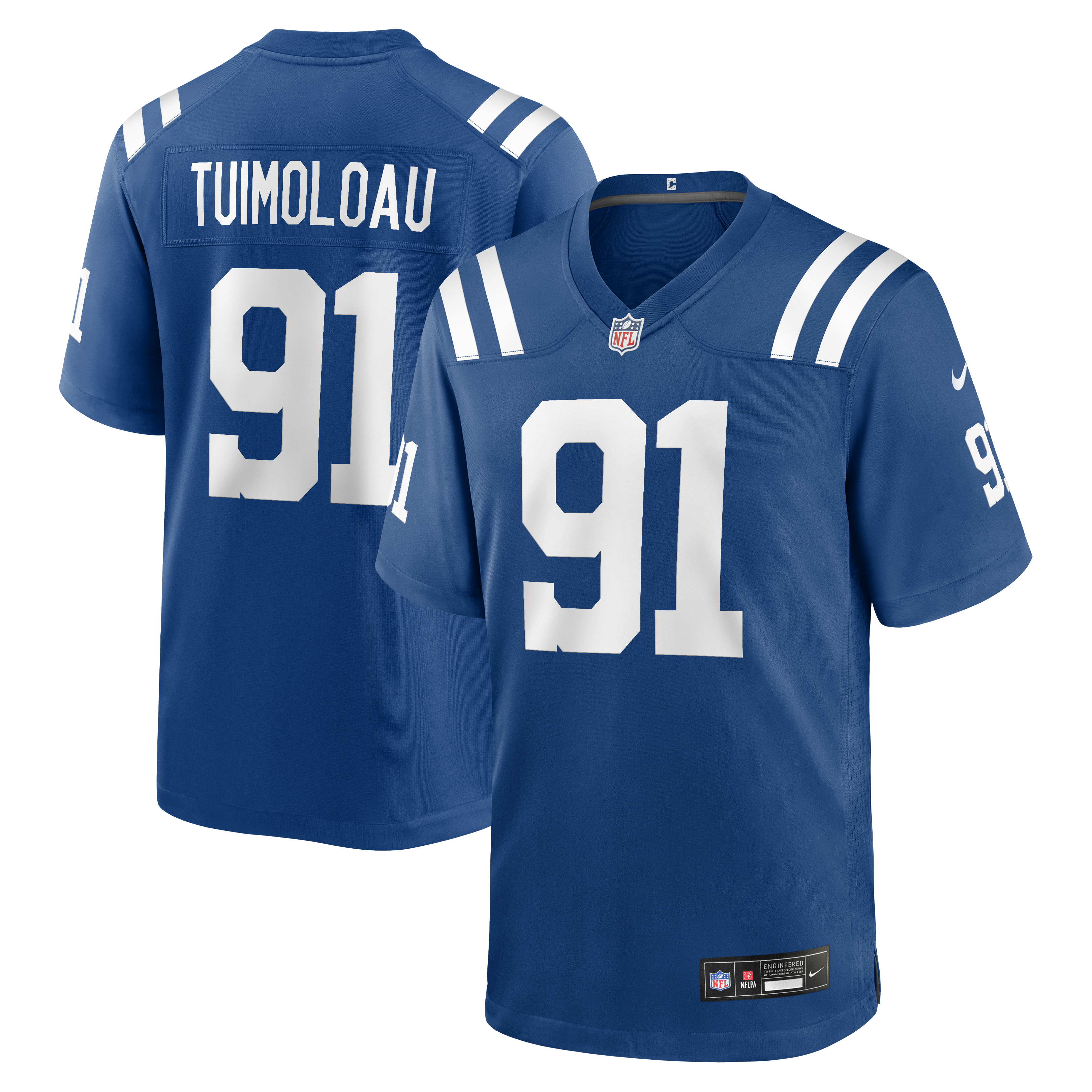 Men's Nike JT Tuimoloau Royal Indianapolis Colts Team Game Jersey