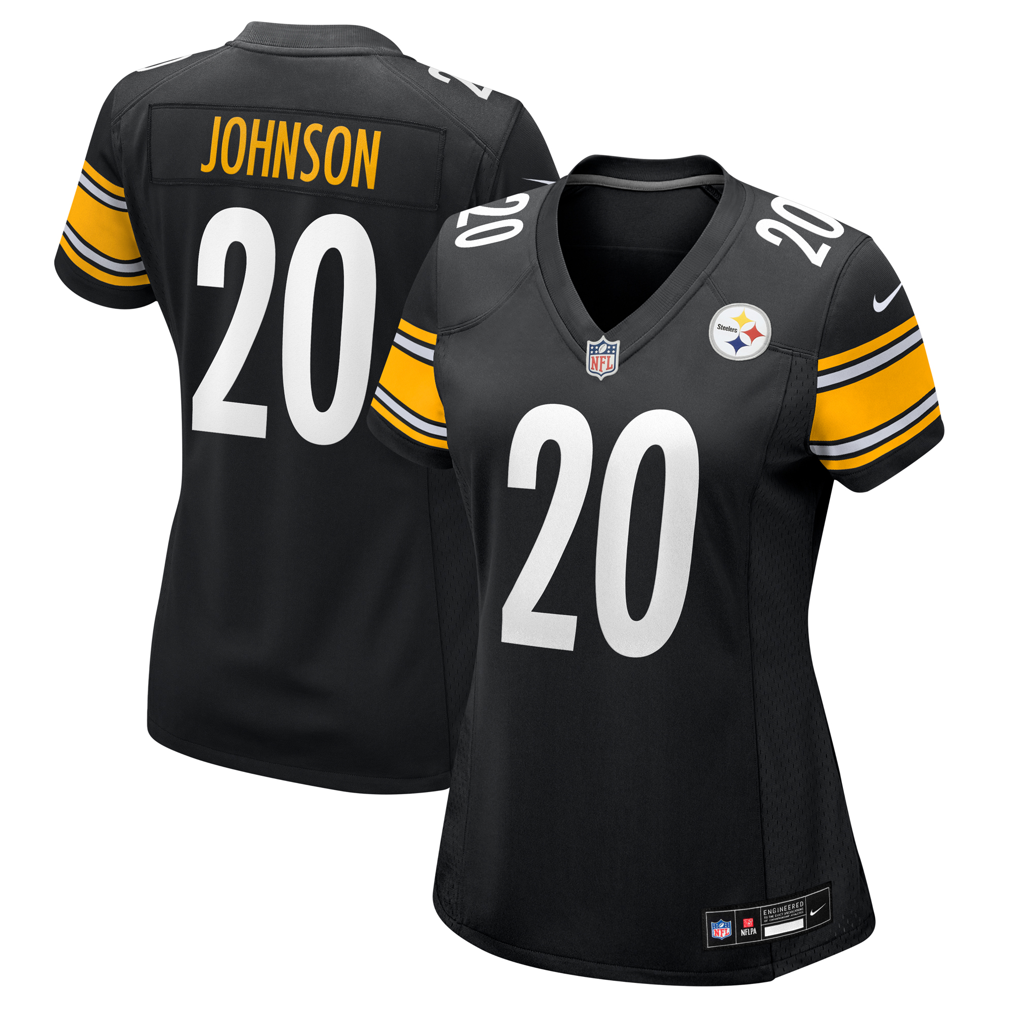 Women's Nike Kaleb Johnson Black Pittsburgh Steelers Team Game Jersey