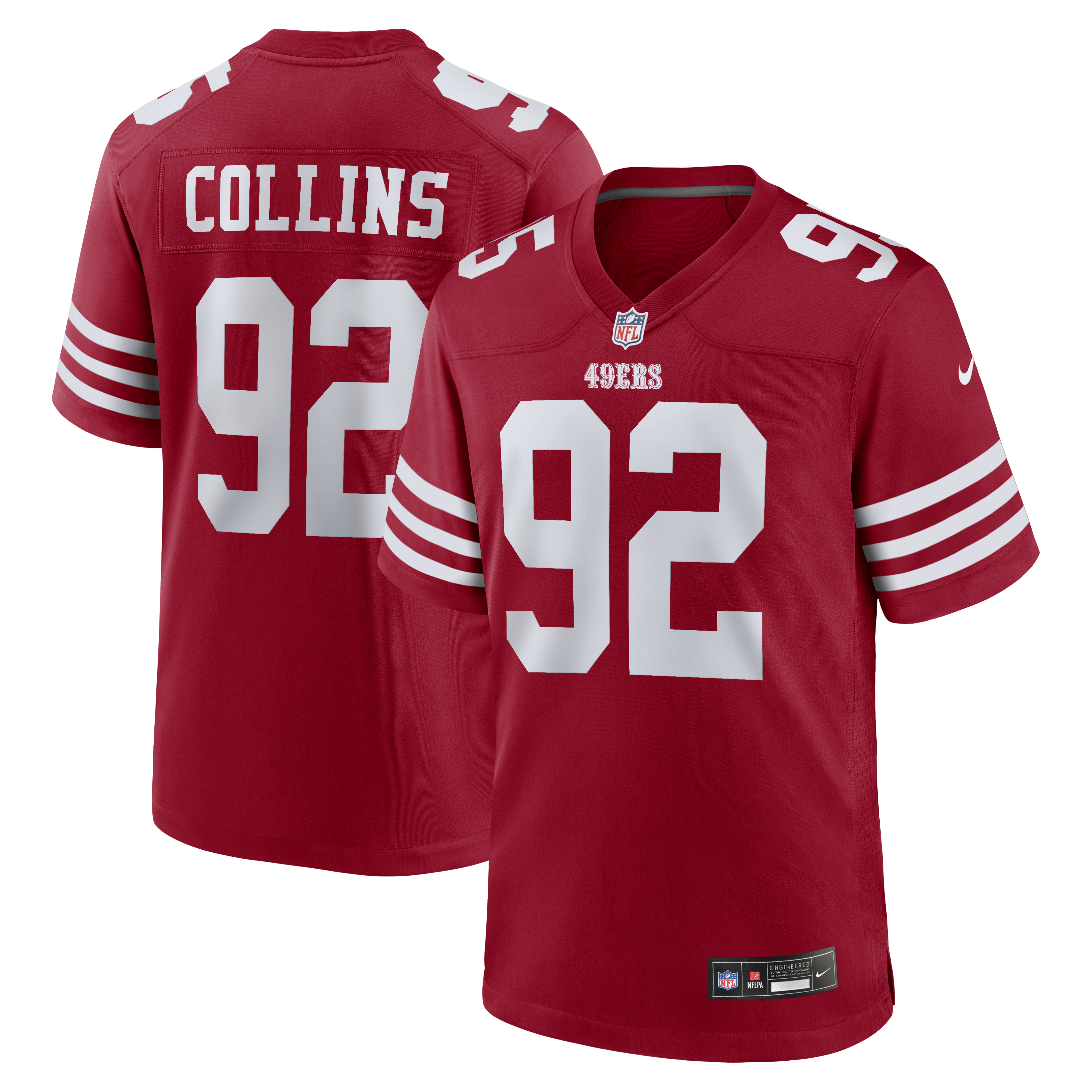 Men's Nike Alfred Collins Scarlet San Francisco 49ers Team Game Jersey