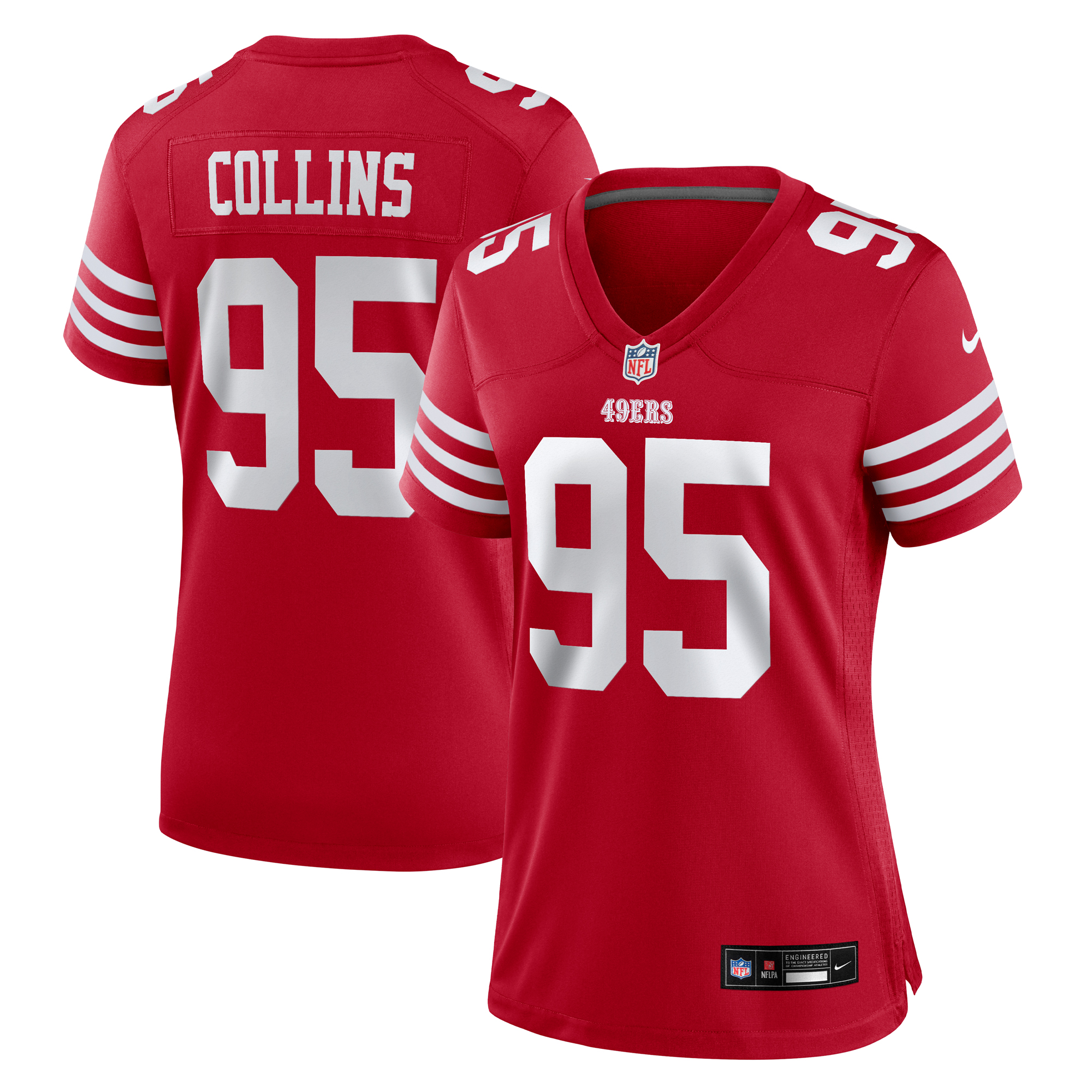 Women's Nike Alfred Collins Scarlet San Francisco 49ers Team Game Jersey