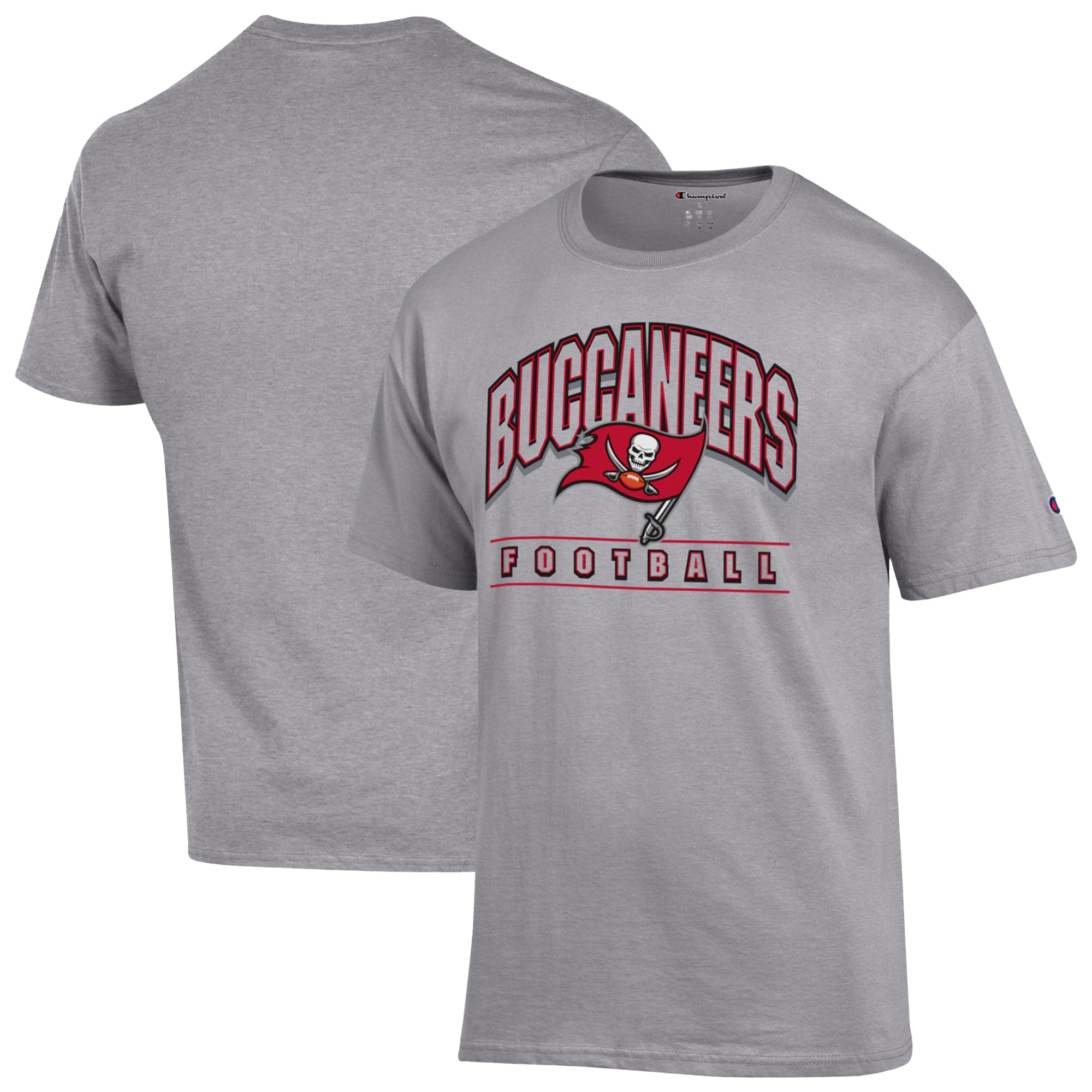 Champion Men's Heather Gray Tampa Bay Buccaneers Football T-Shirt - Heather Gray