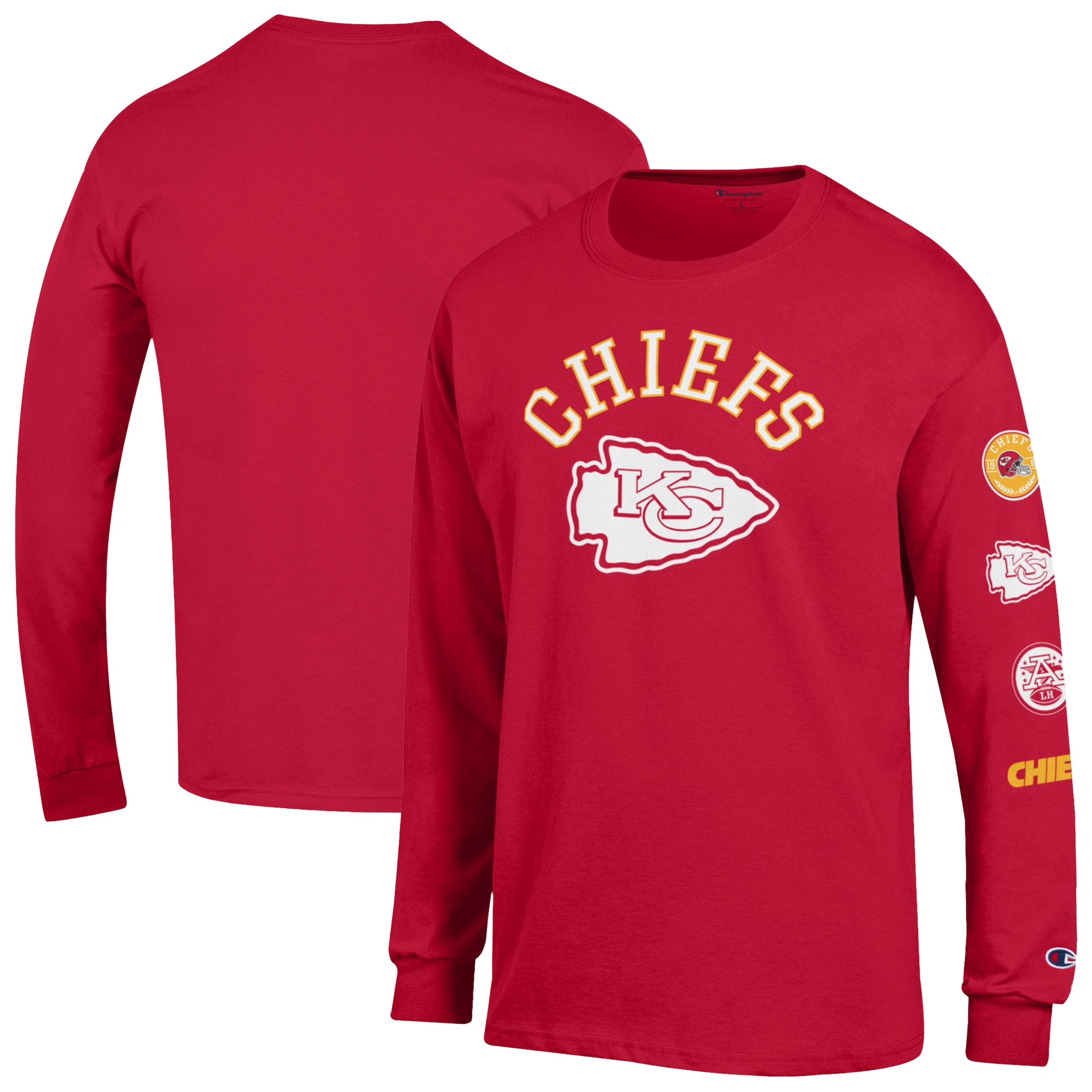 Champion Men's Red Kansas City Chiefs Seal Long Sleeve T-Shirt - Red