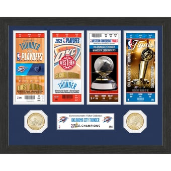 "Highland Mint Oklahoma City Thunder 2025 NBA Finals Champions 13"" x 16"" Ticket & Bronze Coin Photo Mint"