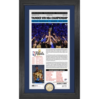 Highland Mint Oklahoma City Thunder 2025 NBA Finals Champions 12" x 20" Front Page News Cover Bronze Coin Photo Mint