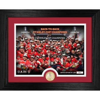 Highland Mint Florida Panthers 2025 Stanley Cup Champions 13" x 16" Celebration Photo Bronze Coin Mint