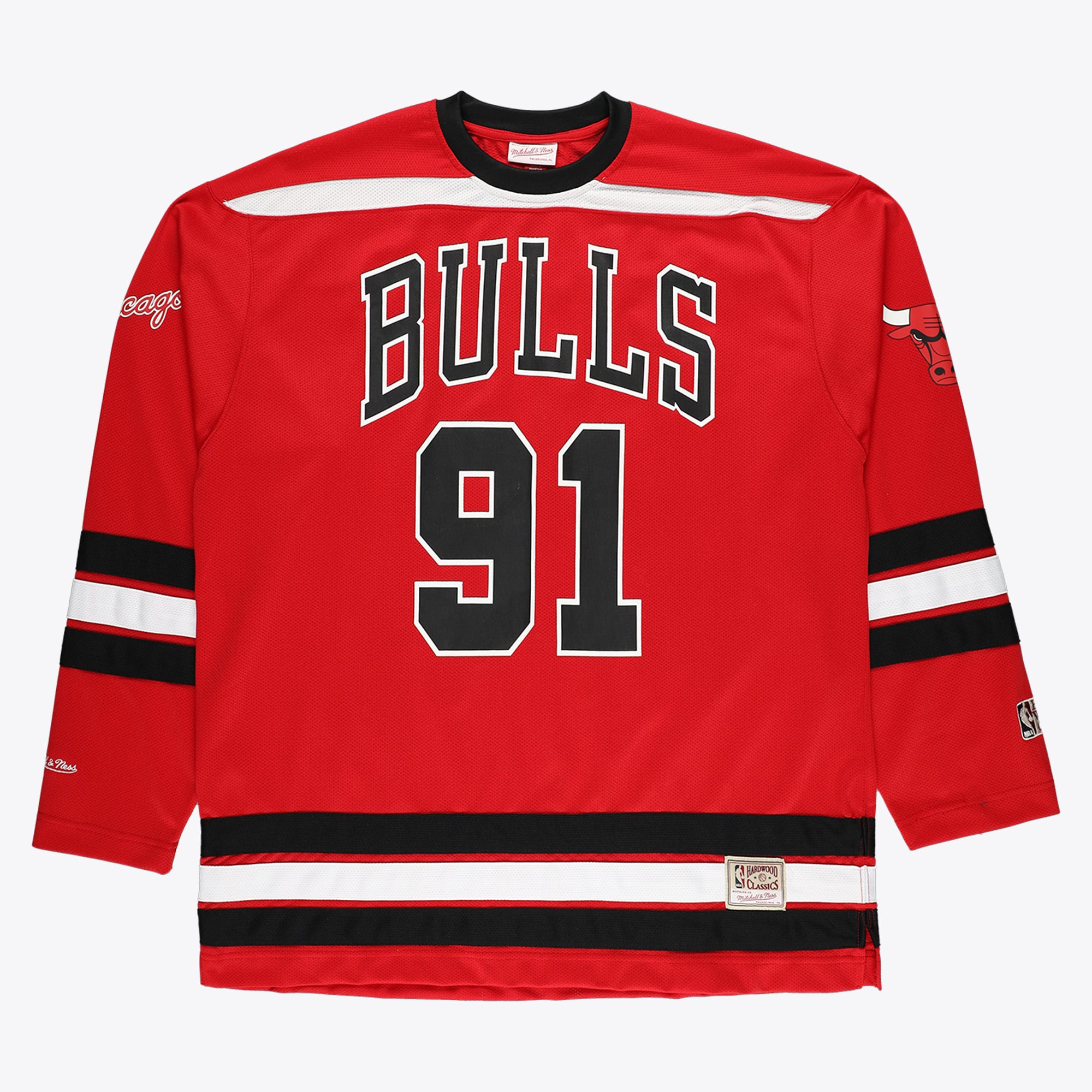 Men's Mitchell & Ness Dennis Rodman Red Chicago Bulls Big & Tall NBA Hockey Jersey