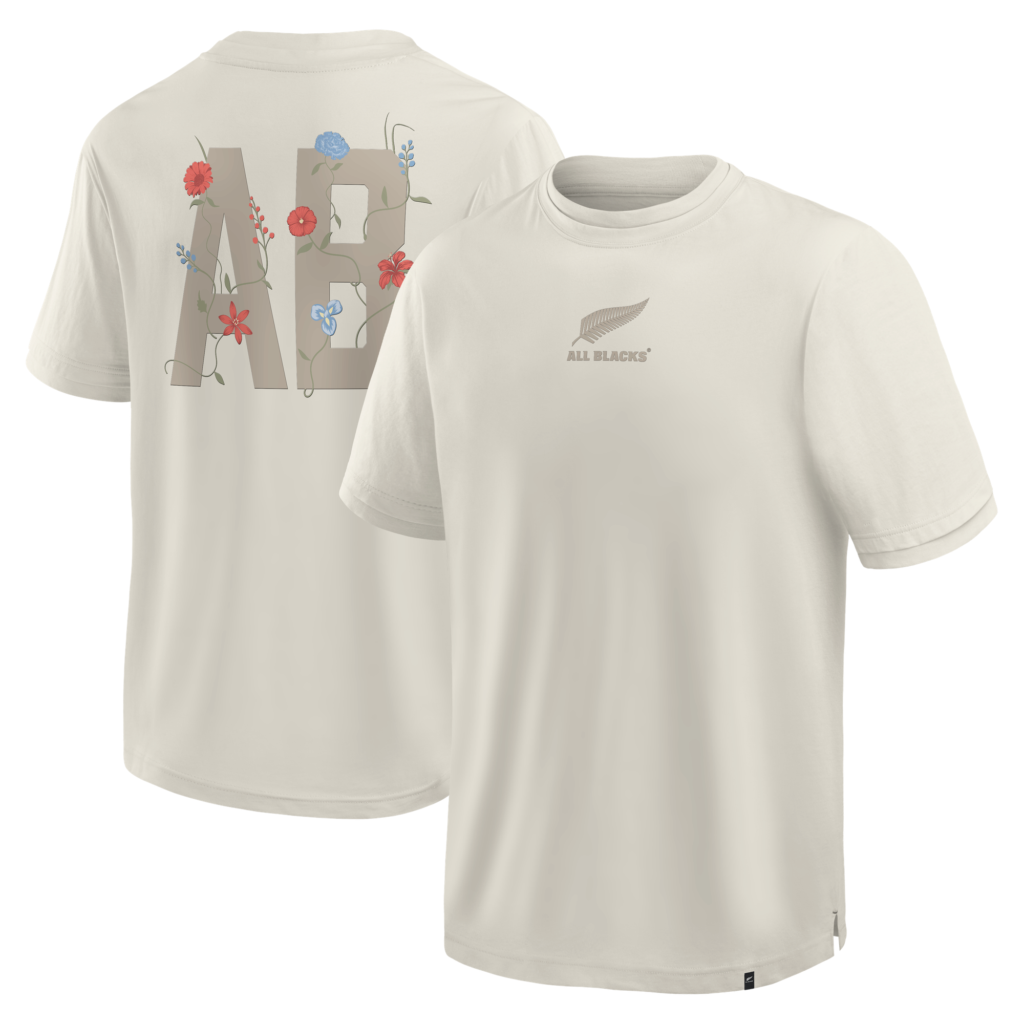 T-shirt a maniche corte All Blacks Street Floral - Grigio