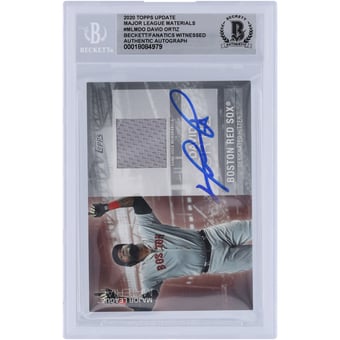 David Ortiz Boston Red Sox Autographed 2020 Topps Update Major League Material Grey Jersey Relic #MLM-DO Beckett Fanatics Witnessed Authenticated Card