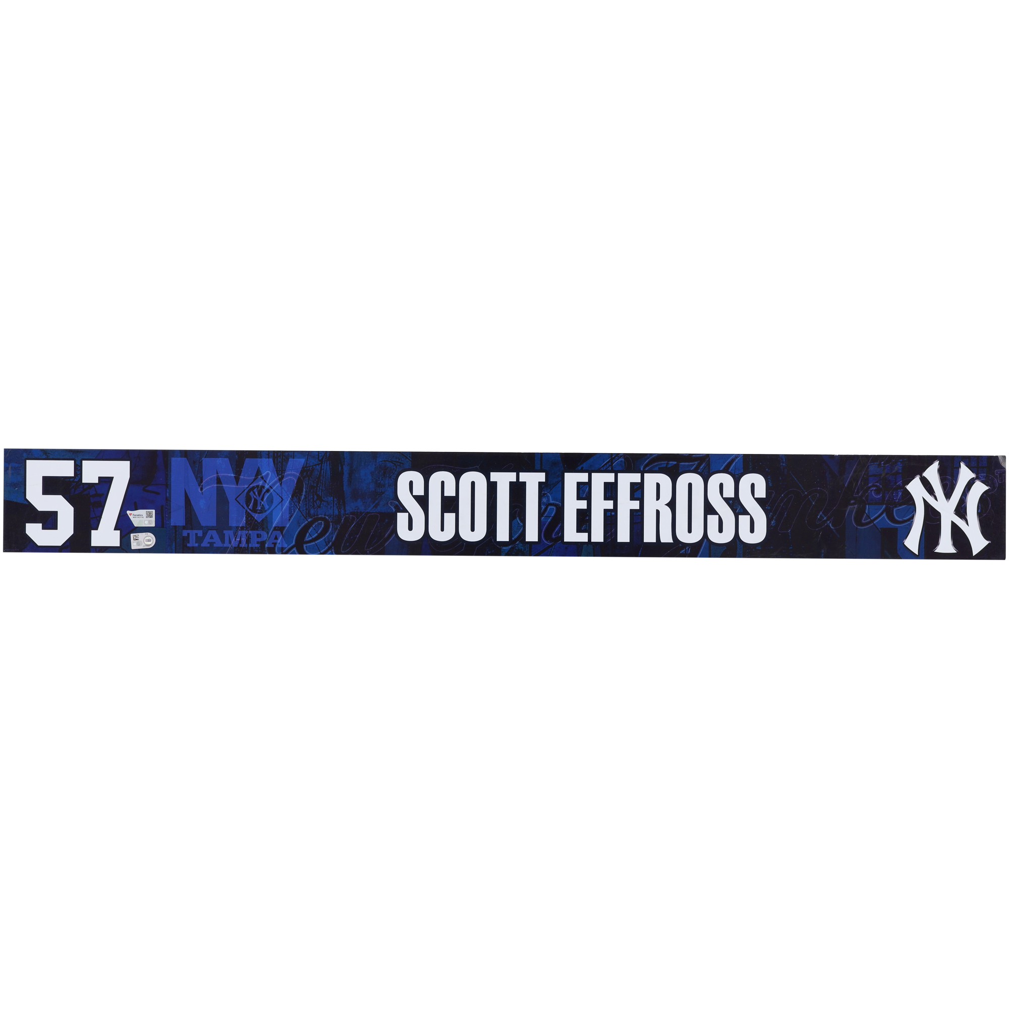 Scott Effross New York Yankees Player-Issued #57 Navy Nameplate from 2025 MLB Spring Training