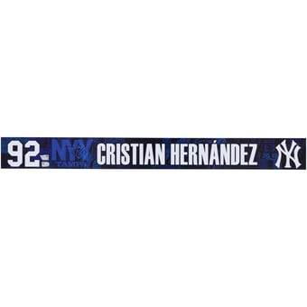 Cristian Hernandez New York Yankees Player-Issued #92 Navy Nameplate from 2025 MLB Spring Training