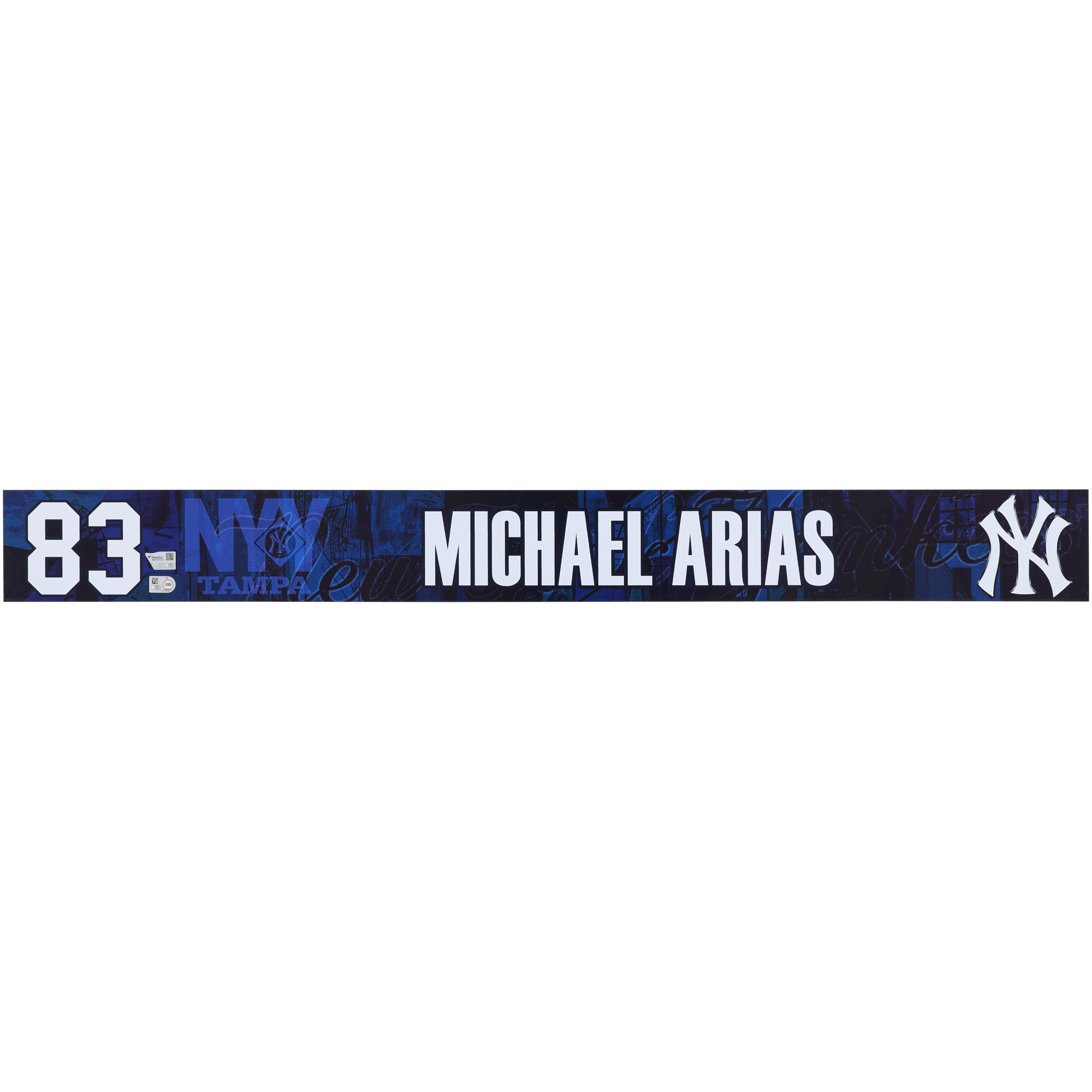 Michael Arias New York Yankees Player-Issued #83 Navy Nameplate from 2025 MLB Spring Training