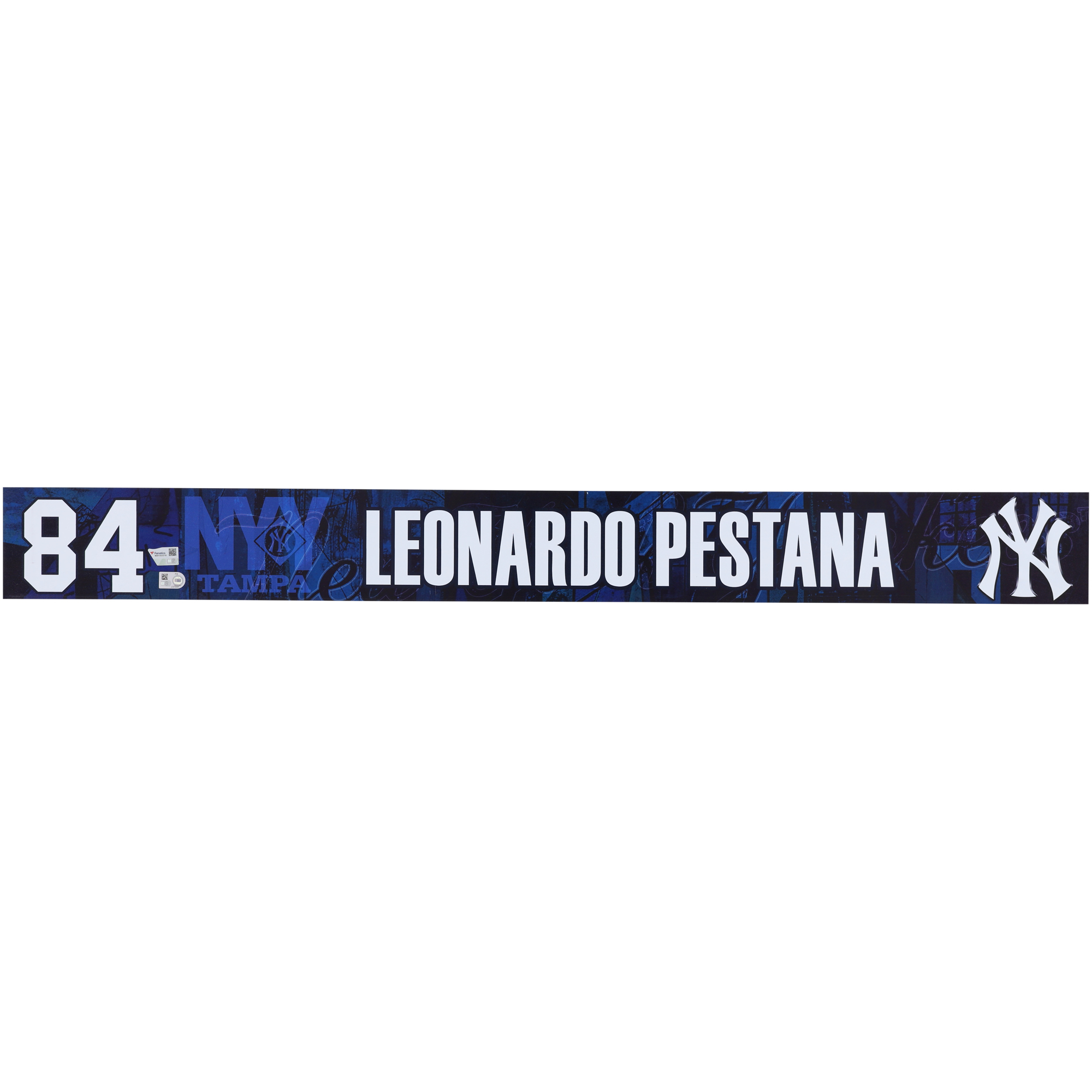 Leonardo Pestana New York Yankees Player-Issued #84 Navy Nameplate from 2025 MLB Spring Training
