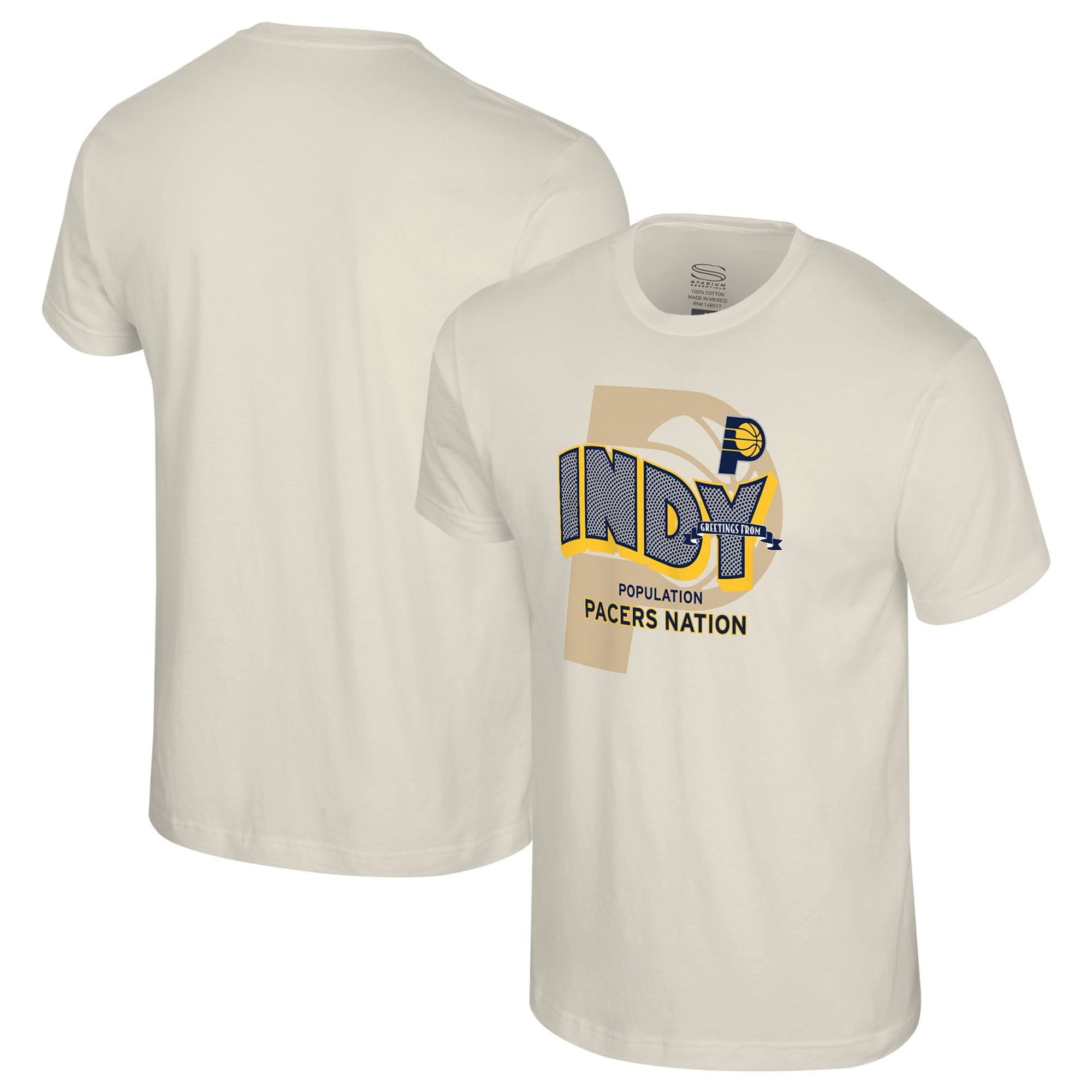 Unisex Stadium Essentials Natural Indiana Pacers Greetings From T-Shirt