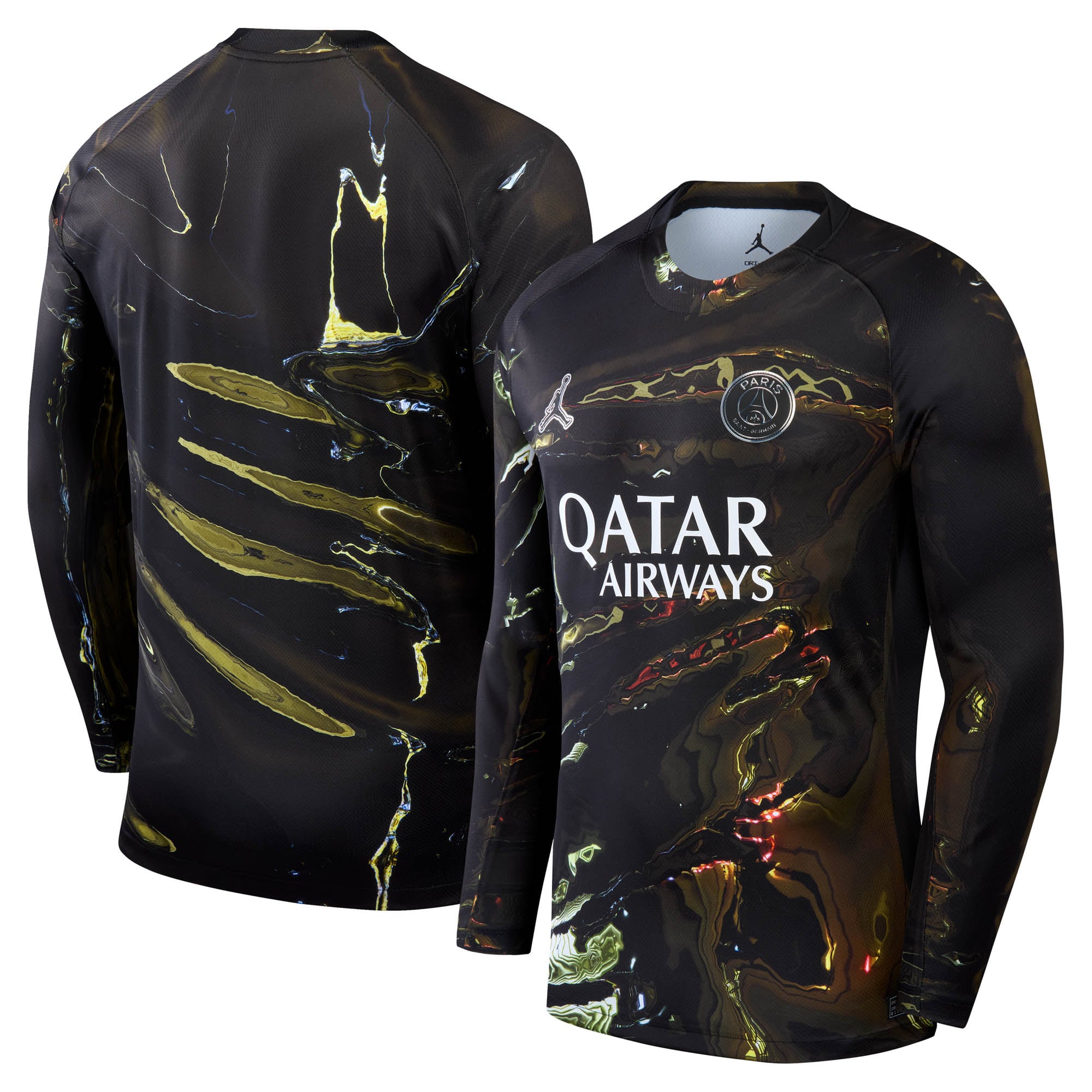 Men's Jordan Brand Black Paris Saint-Germain 2025/26 Fifth Stadium Replica Long Sleeve Jersey