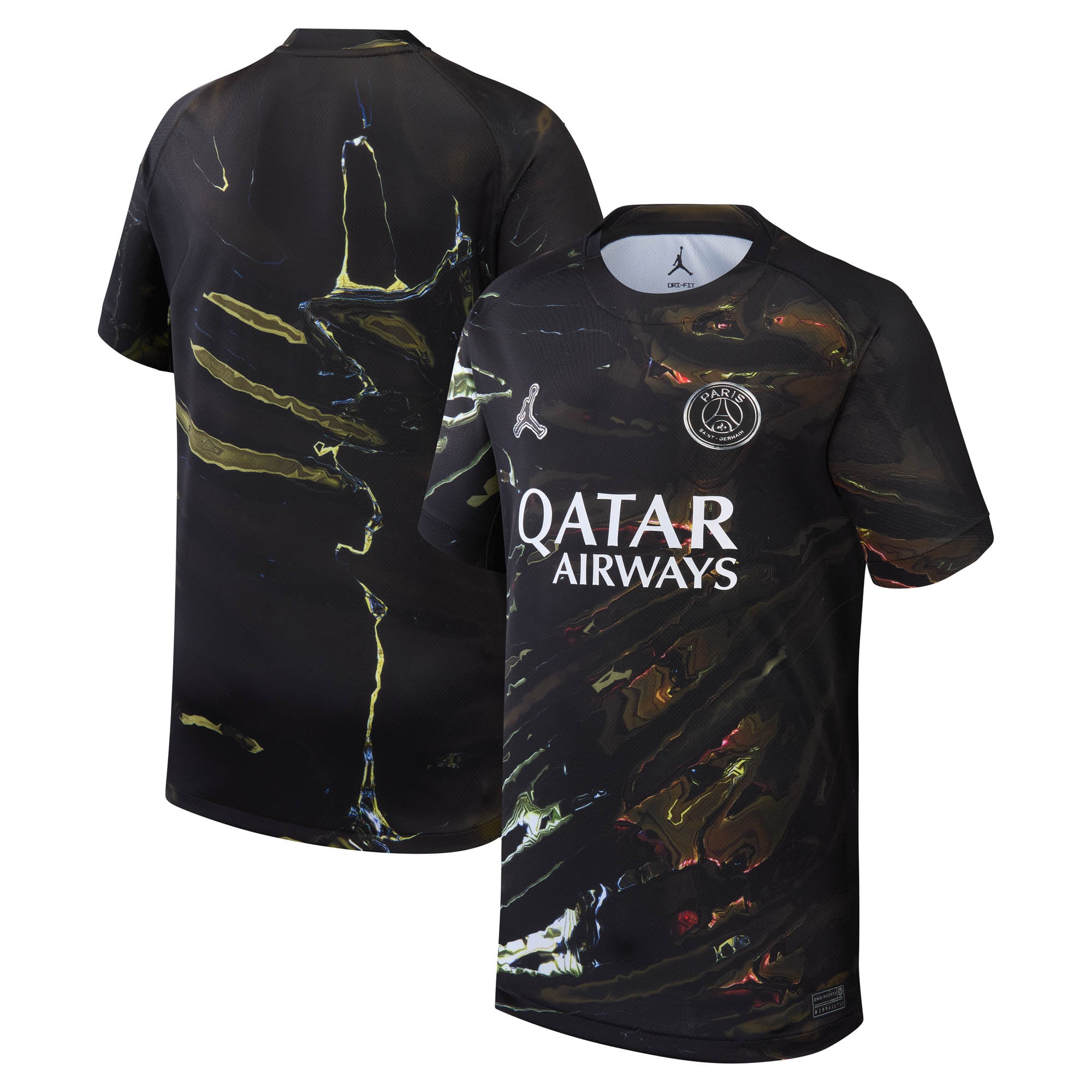 Youth Jordan Brand Black Paris Saint-Germain 2025/26 Fifth Stadium Replica Jersey