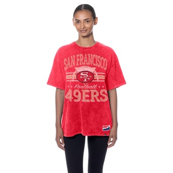Women's New Era  Scarlet San Francisco 49ers Throwback Oversized T-Shirt