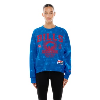 Women's New Era  Royal Buffalo Bills Throwback Oversized Boxy Sweatshirt
