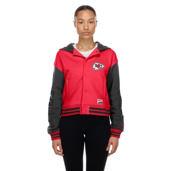 Women's New Era  Red Kansas City Chiefs Throwback Full-Snap Hooded Jacket