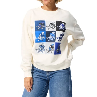 Unisex Terez  White Dallas Cowboys Technicolor Crewneck Sweatshirt