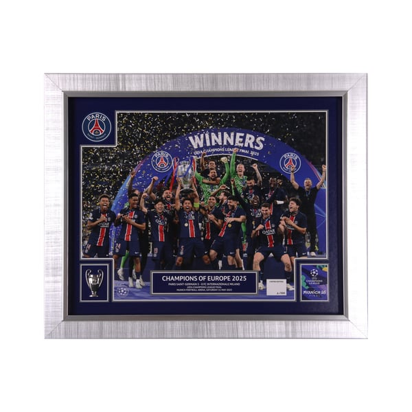 Cadre Collector PSG Champions d'Europe 2025 « Célébration » avec 2D trophée . - 20 x 16