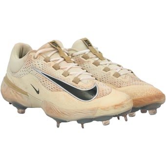 Adley Rutschman Baltimore Orioles Game-Used Tan Nike Cleats vs. Washington Nationals on May 18, 2025