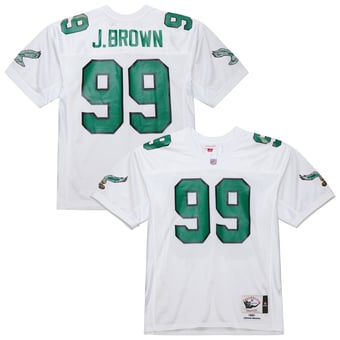 Men's Mitchell & Ness Jerome Brown White Philadelphia Eagles 1991 Authentic Throwback Retired Player Jersey