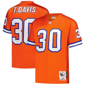 Men's Mitchell & Ness Terrell Davis Orange Denver Broncos 1995 Authentic Throwback Retired Player Jersey