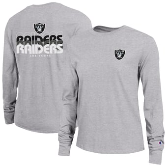 Women's Champion Heather Gray Las Vegas Raiders Core Long-Sleeve T-Shirt