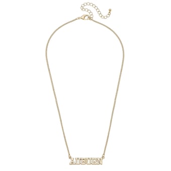 CANVAS Style Auburn Tigers 18k Gold-Plated Varsity Word Necklace