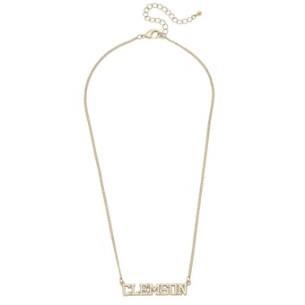 CANVAS Style Clemson Tigers 18k Gold-Plated Varsity Word Necklace