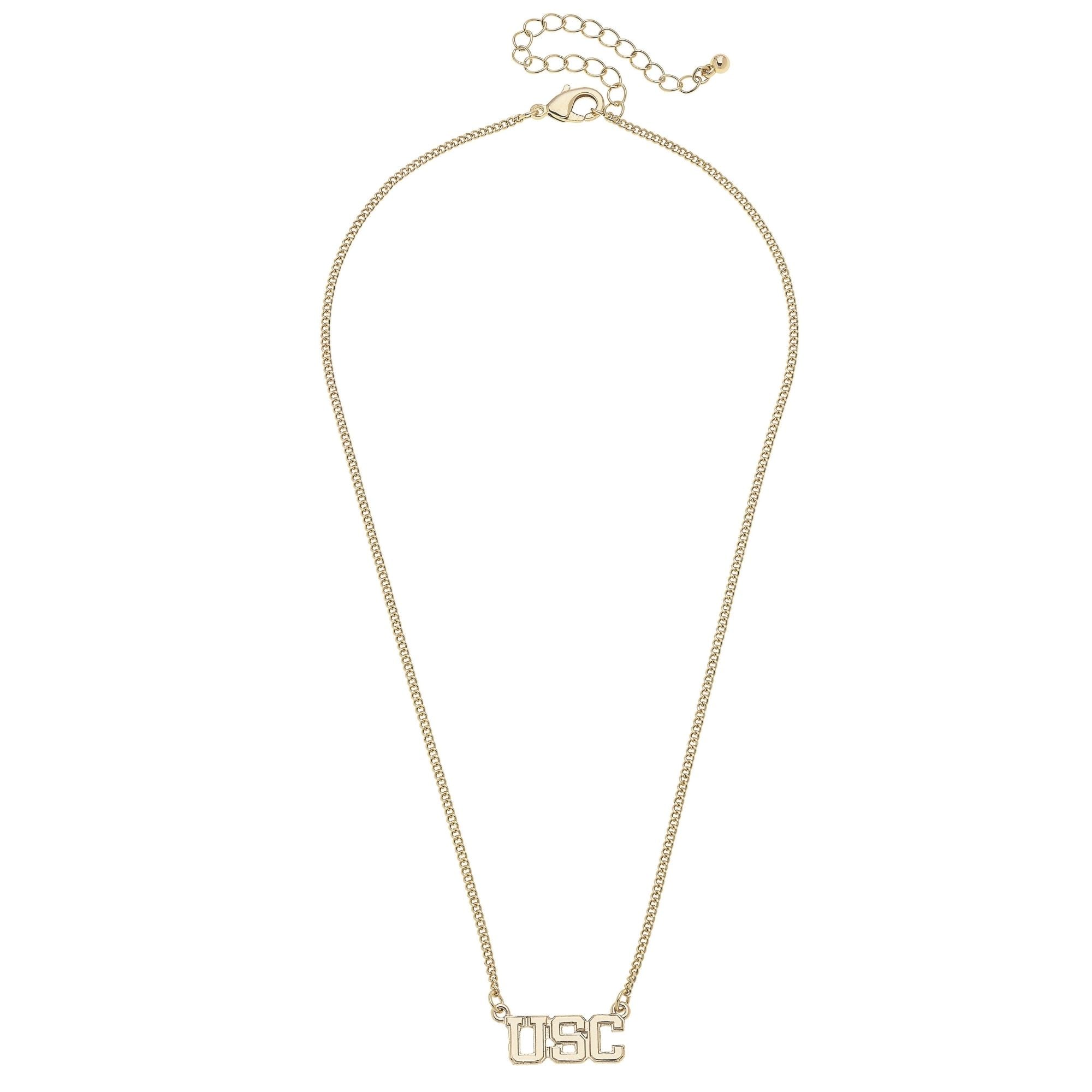 CANVAS Style South Carolina Gamecocks 18k Gold-Plated Varsity Word Necklace