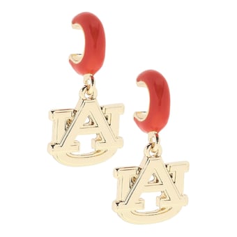 CANVAS Style Auburn Tigers 18k Gold-Plated Huggie Hoop Logo Earrings