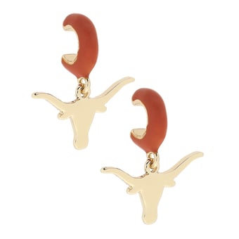 CANVAS Style Texas Longhorns 18k Gold-Plated Huggie Hoop Logo Earrings
