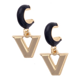 CANVAS Style Vanderbilt Commodores 18k Gold-Plated Huggie Hoop Logo Earrings