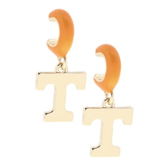 CANVAS Style Tennessee Volunteers 18k Gold-Plated Huggie Hoop Logo Earrings
