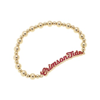 CANVAS Style Alabama Crimson Tide 18k Gold-Plated Script Stretch Bracelet